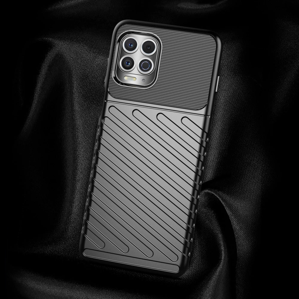 Thunder Case Flexible Tough Rugged Cover TPU Case for Motorola Moto G100 / Edge S black_3