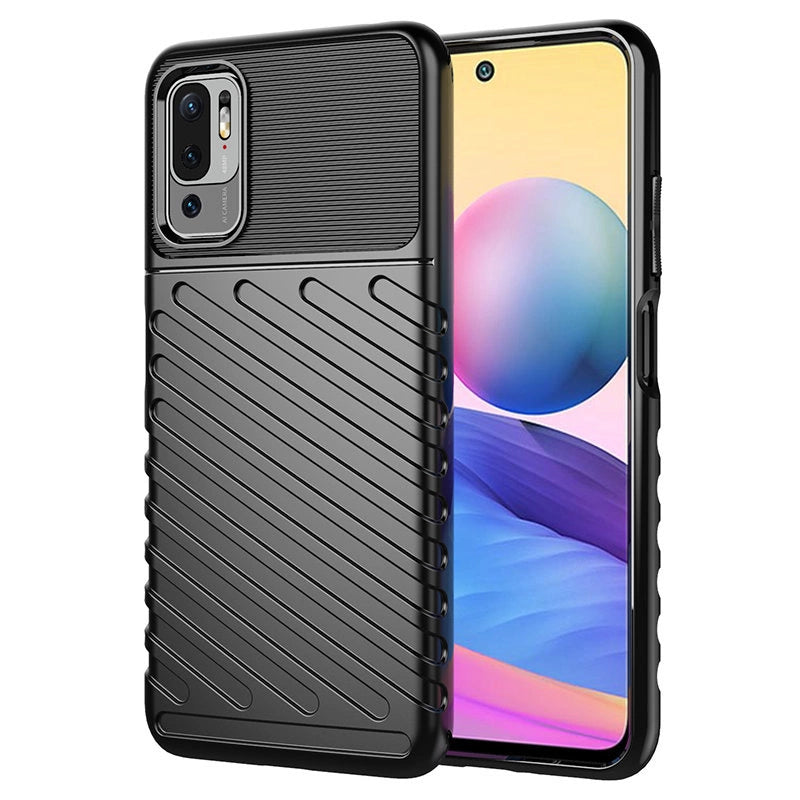 Thunder Case Flexible Tough Rugged Cover TPU Case for Xiaomi Redmi Note 10 5G / Poco M3 Pro black_0