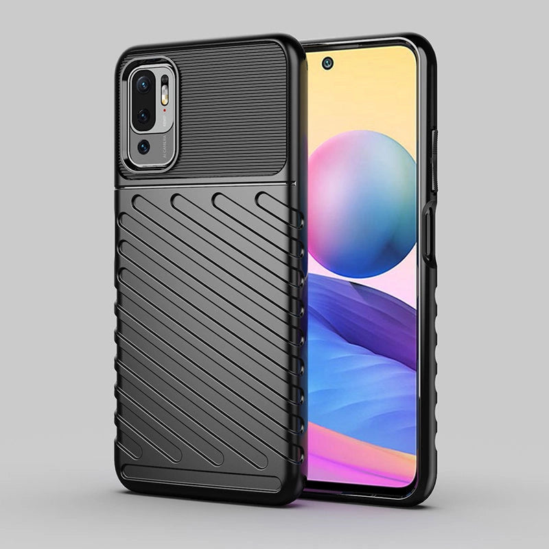 Thunder Case Flexible Tough Rugged Cover TPU Case for Xiaomi Redmi Note 10 5G / Poco M3 Pro black_11