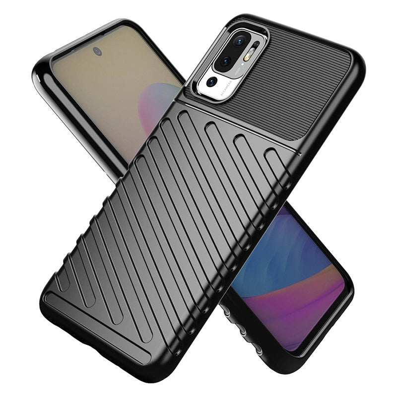 Thunder Case Flexible Tough Rugged Cover TPU Case for Xiaomi Redmi Note 10 5G / Poco M3 Pro black_13