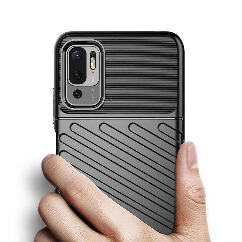 Thunder Case Flexible Tough Rugged Cover TPU Case for Xiaomi Redmi Note 10 5G / Poco M3 Pro black_14