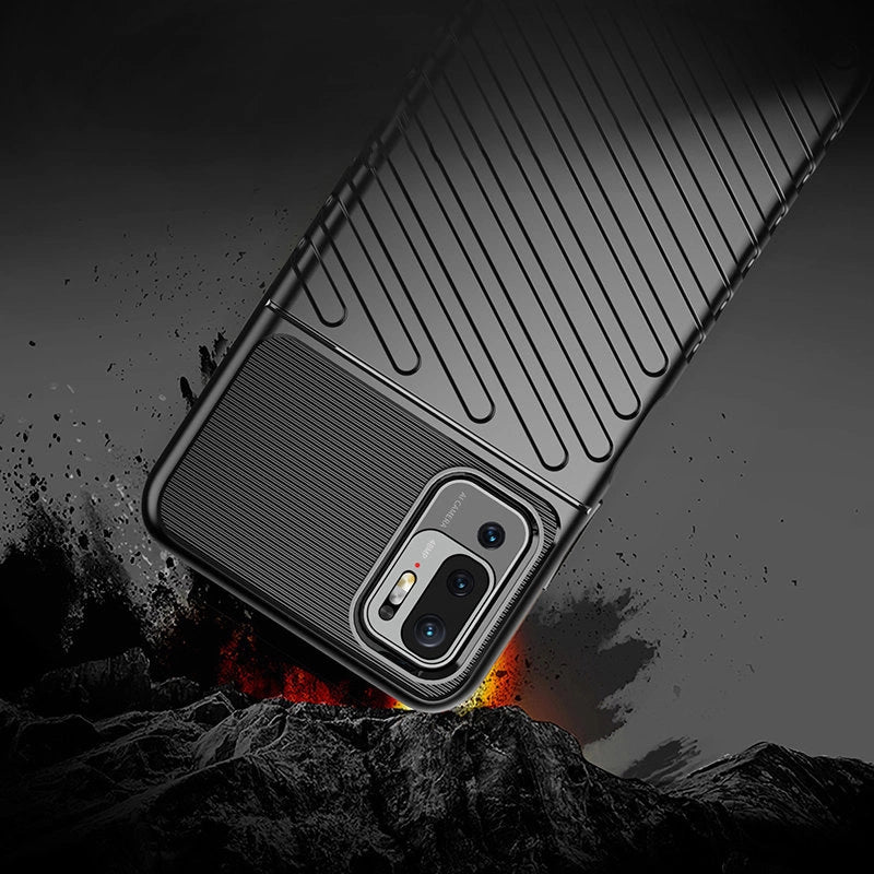 Thunder Case Flexible Tough Rugged Cover TPU Case for Xiaomi Redmi Note 10 5G / Poco M3 Pro black_2