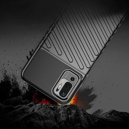 Thunder Case Flexible Tough Rugged Cover TPU Case for Xiaomi Redmi Note 10 5G / Poco M3 Pro black_2