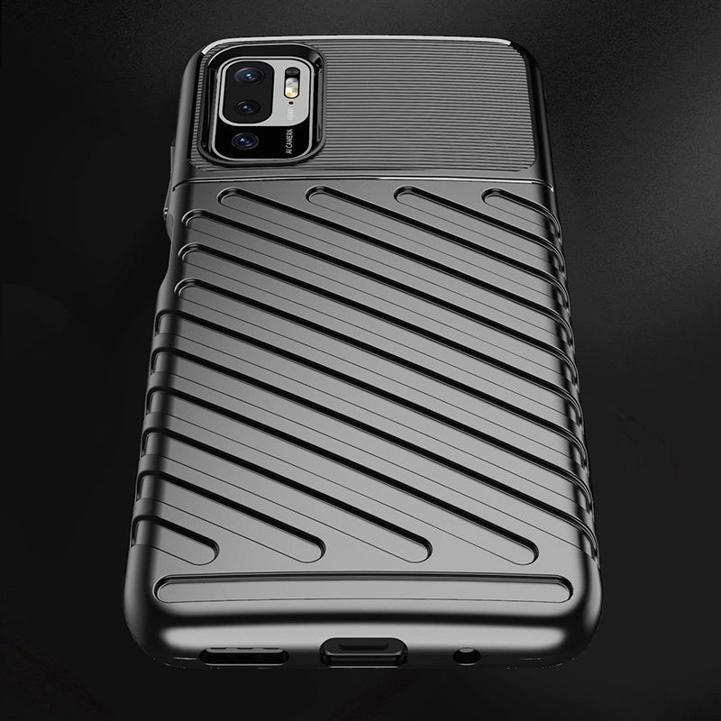 Thunder Case Flexible Tough Rugged Cover TPU Case for Xiaomi Redmi Note 10 5G / Poco M3 Pro black_4