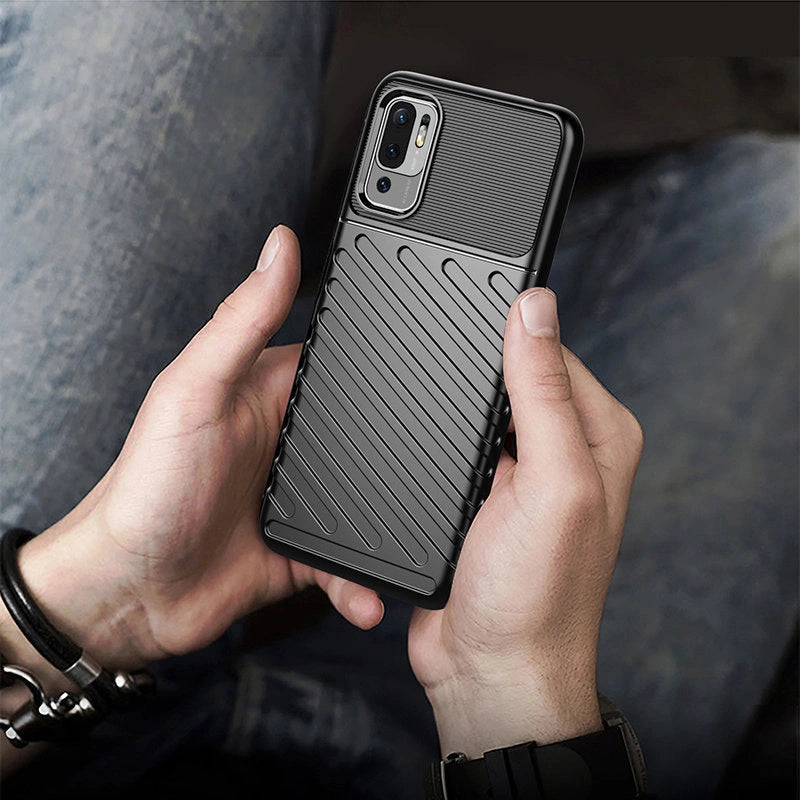 Thunder Case Flexible Tough Rugged Cover TPU Case for Xiaomi Redmi Note 10 5G / Poco M3 Pro black_5
