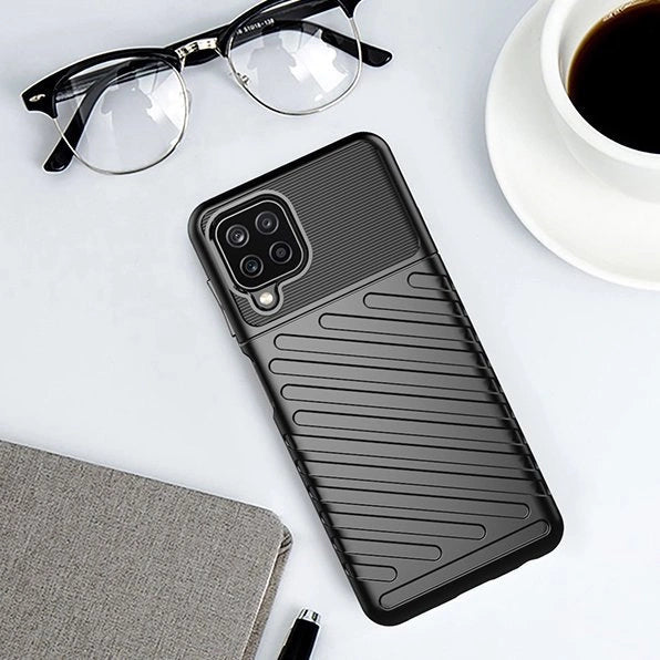 Thunder Case Flexible Tough Rugged Cover TPU Case for Samsung Galaxy A22 4G blue_11