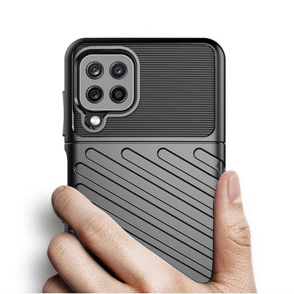 Thunder Case Flexible Tough Rugged Cover TPU Case for Samsung Galaxy A22 4G black_1