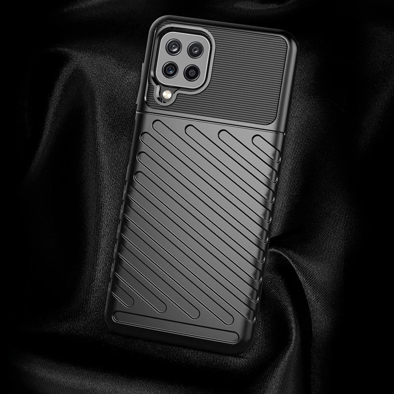 Thunder Case Flexible Tough Rugged Cover TPU Case for Samsung Galaxy A22 4G black_2