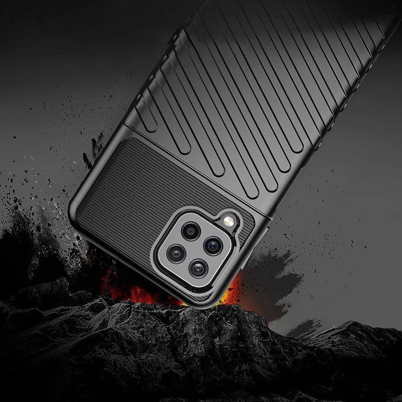 Thunder Case Flexible Tough Rugged Cover TPU Case for Samsung Galaxy A22 4G black_3