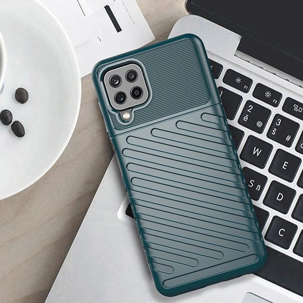 Thunder Case Flexible Tough Rugged Cover TPU Case for Samsung Galaxy A22 4G black_4