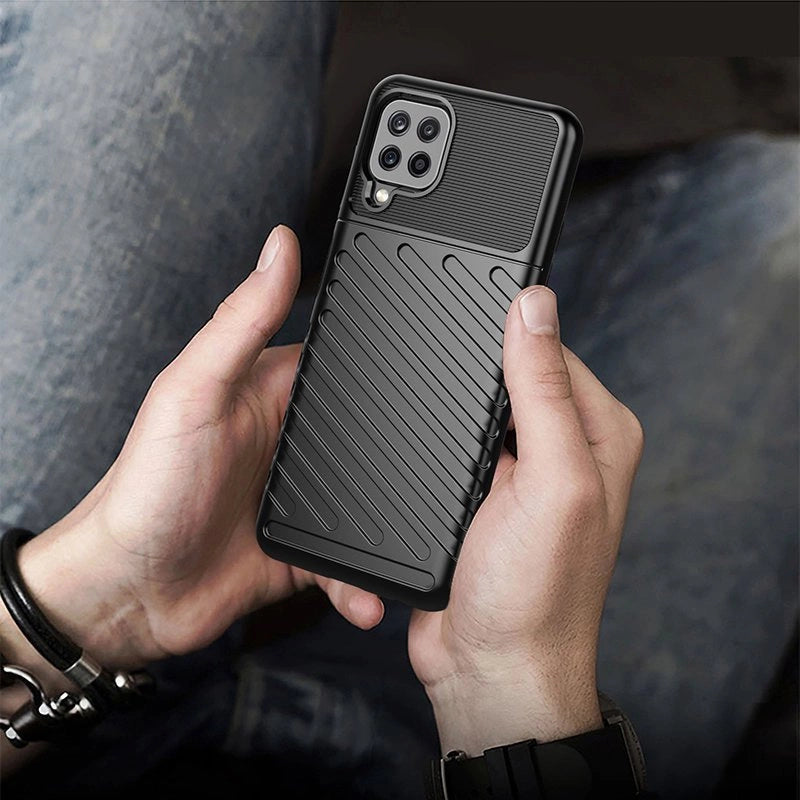 Thunder Case Flexible Tough Rugged Cover TPU Case for Samsung Galaxy A22 4G black_6