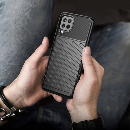 Thunder Case Flexible Tough Rugged Cover TPU Case for Samsung Galaxy A22 4G black_6