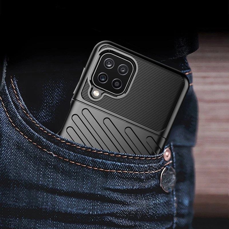 Thunder Case Flexible Tough Rugged Cover TPU Case for Samsung Galaxy A22 4G black_7