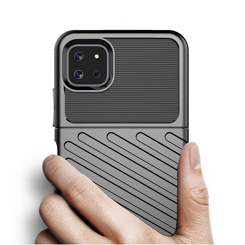 Thunder Case Flexible Tough Rugged Cover TPU Case for Samsung Galaxy A22 5G black_1