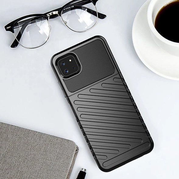 Thunder Case Flexible Tough Rugged Cover TPU Case for Samsung Galaxy A22 5G black_11