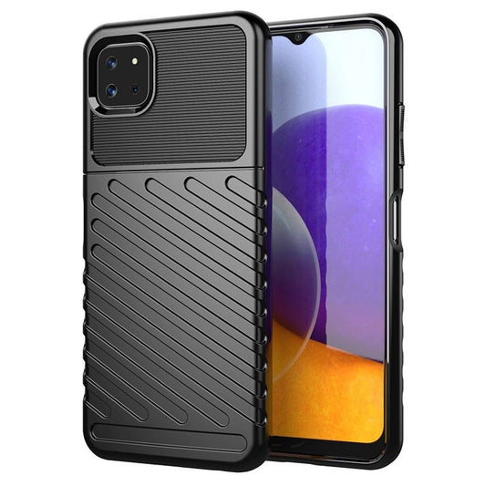 Thunder Case Flexible Tough Rugged Cover TPU Case for Samsung Galaxy A22 5G black_0