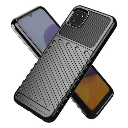 Thunder Case Flexible Tough Rugged Cover TPU Case for Samsung Galaxy A22 5G black_12