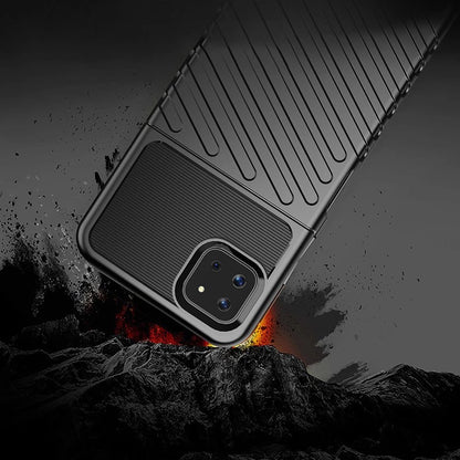 Thunder Case Flexible Tough Rugged Cover TPU Case for Samsung Galaxy A22 5G black_3