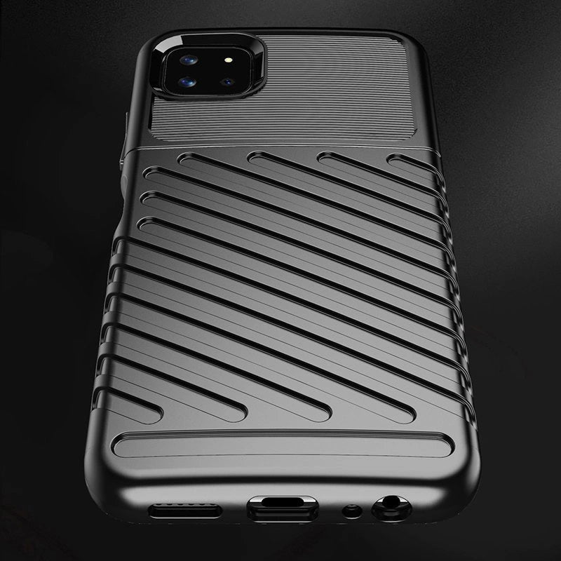Thunder Case Flexible Tough Rugged Cover TPU Case for Samsung Galaxy A22 5G black_5