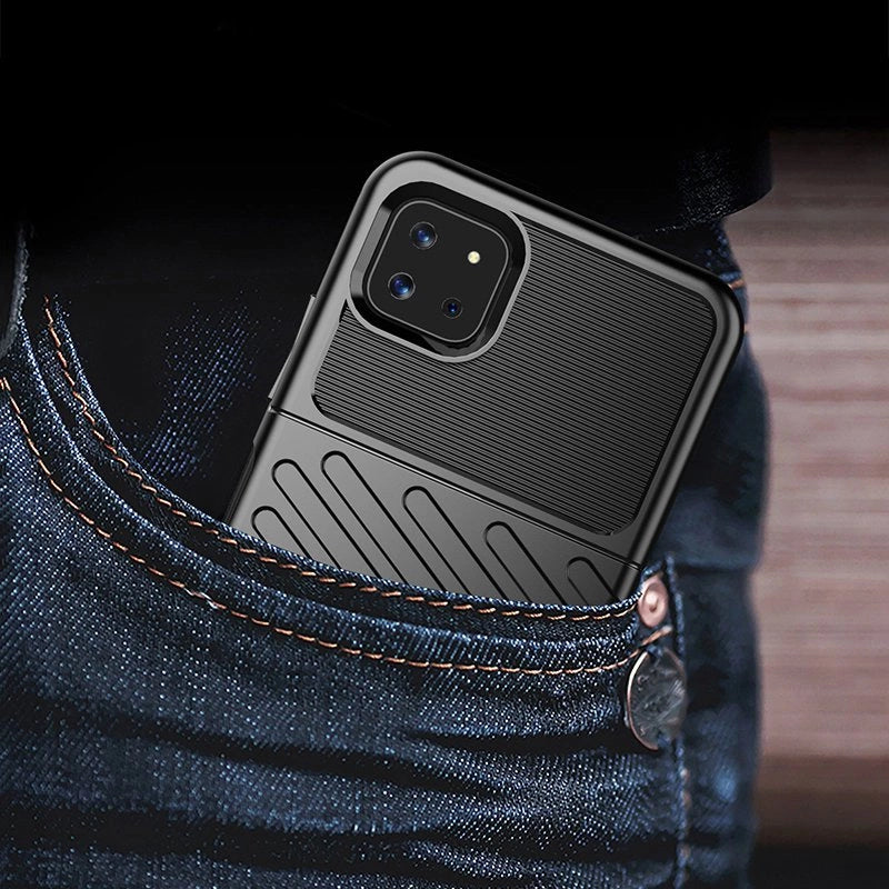Thunder Case Flexible Tough Rugged Cover TPU Case for Samsung Galaxy A22 5G black_7