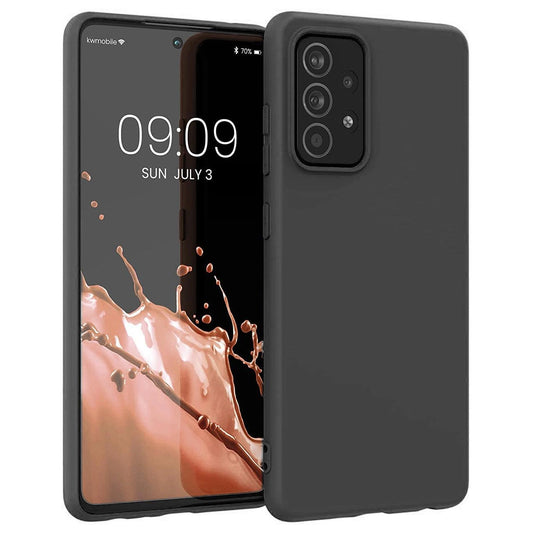 Silicone Case Soft Flexible Rubber Cover for Samsung Galaxy A22 4G black_0