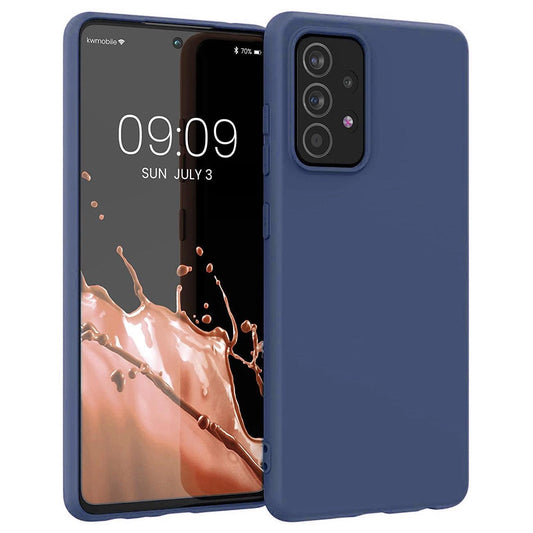 Silicone Case Soft Flexible Rubber Cover for Samsung Galaxy A22 4G blue_0