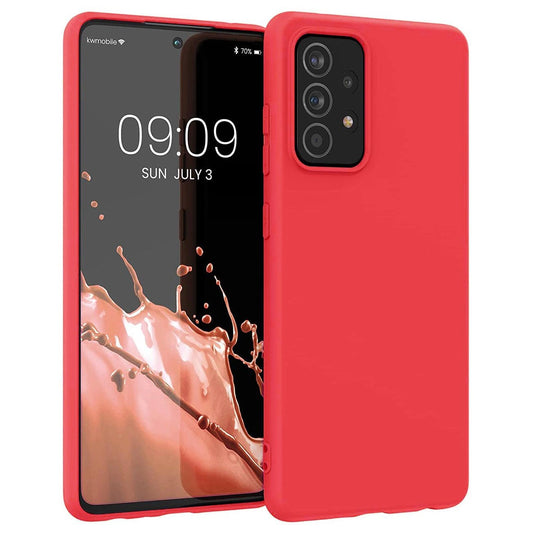 Silicone Case Soft Flexible Rubber Cover for Samsung Galaxy A22 4G red_0