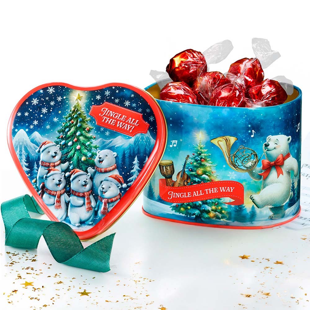 Lata de bombons em formato de coraÃ§Ã£o para o natal_0