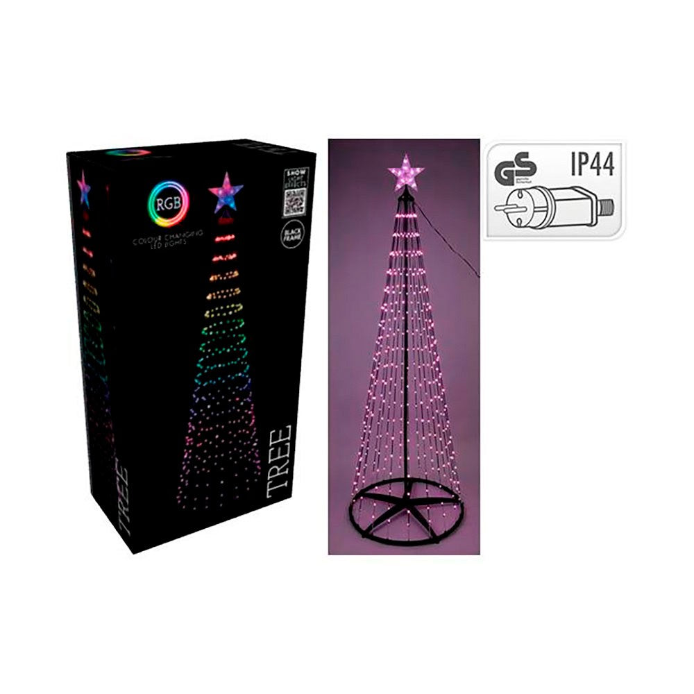 Ãrvore de natal com 550 leds rgb preta para exterior, 300 cm_0