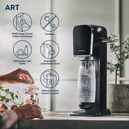 SodaStream Terra Carbonator Preto com Garrafa 1L e Cilindro CO2