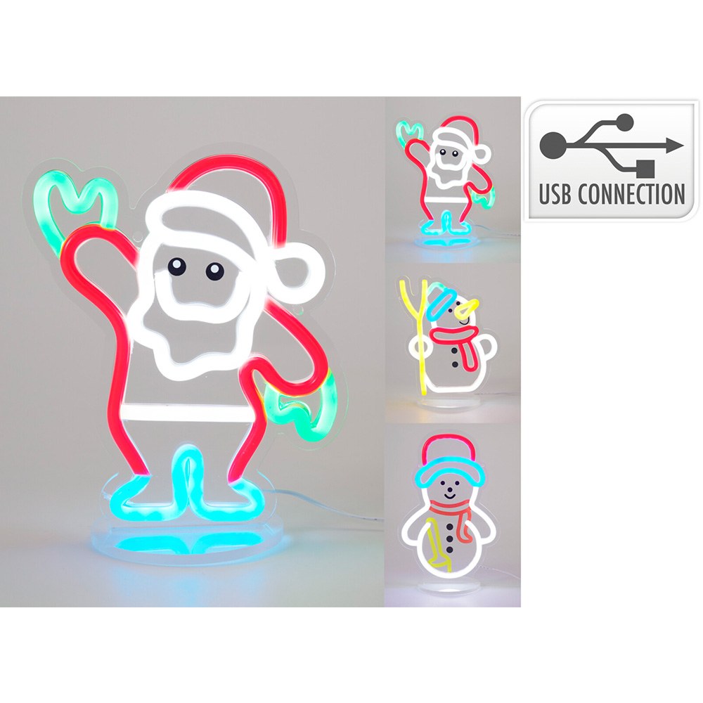 Figura de natal de neon, modelos variados, 16 x 20 cm_0