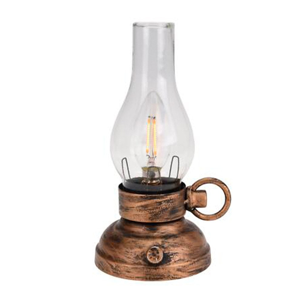 Lanterna led de metal e vidro com bateria, 20 cm_0