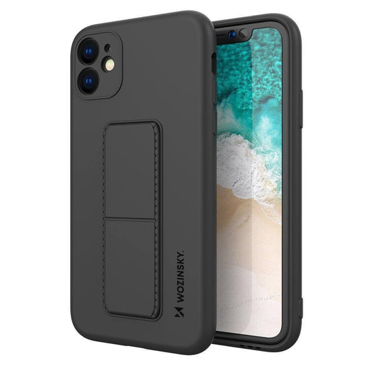 Wozinsky Kickstand Case Silicone Stand Cover for Samsung Galaxy A22 4G Black_0