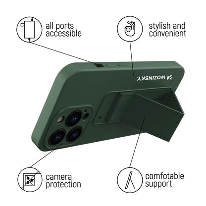 Wozinsky Kickstand Case Silicone Stand Cover for Samsung Galaxy A22 4G Black_1