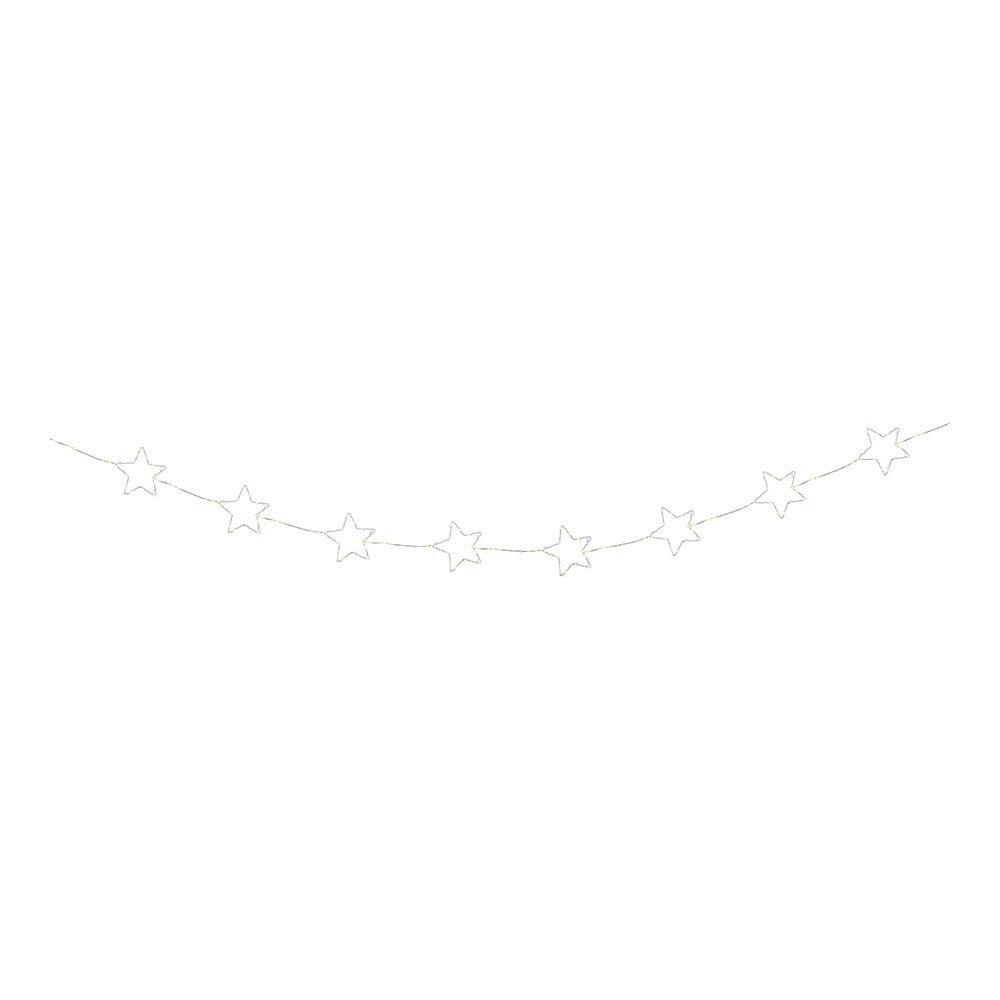 Grinalda decorativa com estrelas, uso exterior, luz quente, cintilante, 150 leds, cabo prateado, 2,15 m_0