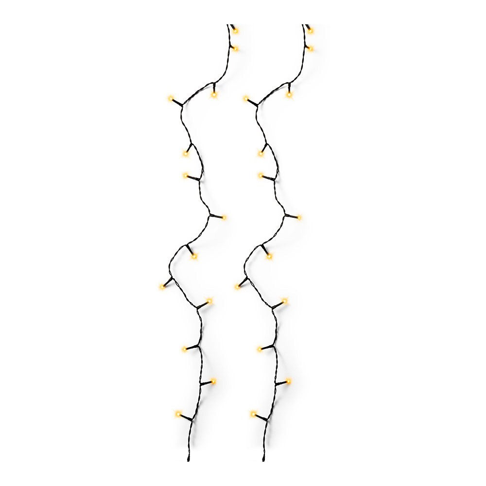 CordÃ£o de luzes led multifuncionais para exterior, 8 funÃ§Ãµes, 360 leds, luz quente clÃ¡ssica, cabo preto, 27 m_0