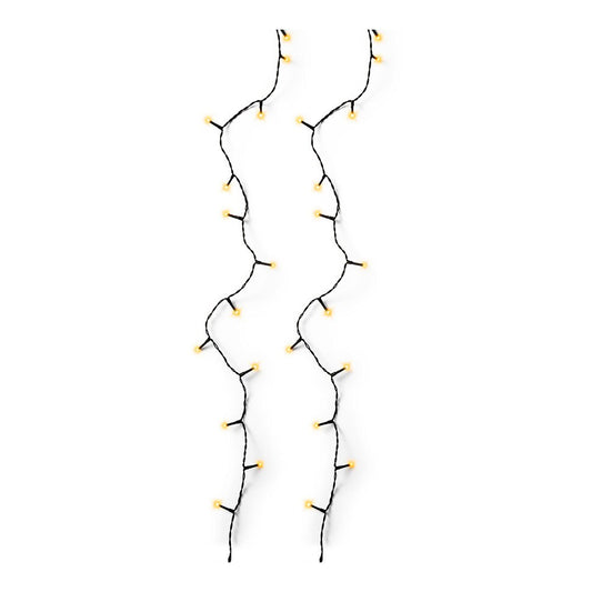 CordÃ£o de luzes led multifuncionais para exterior, 8 funÃ§Ãµes, 360 leds, luz quente clÃ¡ssica, cabo preto, 27 m_0