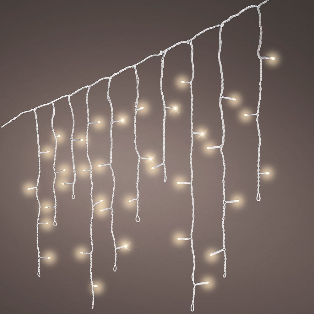 Cortina de led externa em formato de gelo, 8 funÃ§Ãµes, branco quente, cabo branco, 5 m_0