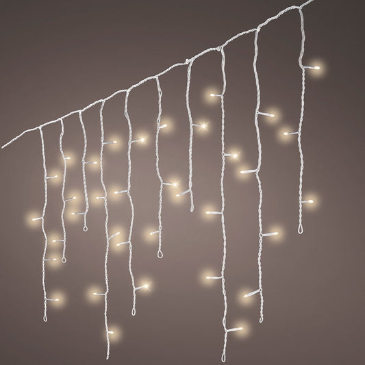 Cortina de led externa em formato de gelo, 8 funÃ§Ãµes, branco quente, cabo branco, 5 m_0
