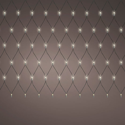 Rede de iluminaÃ§Ã£o led fixa para exterior, branco quente, cabo preto, 1,3 x 1 m_0