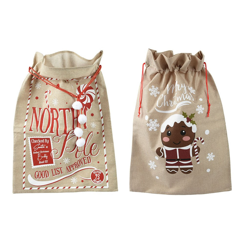 Saco de pai natal de poliÃ©ster, modelos variados, 50 x 70 cm_0