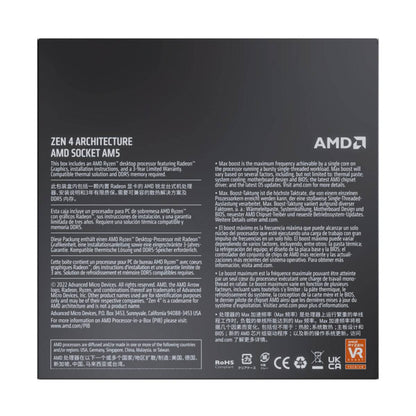 Processador AMD Ryzen 7 7700X "Zen 4" 8-Core 4.5GHz c/ Turbo 5.4GHz 40MB Cache SktAM5