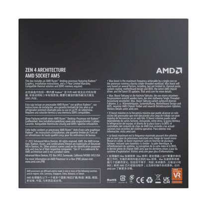 Processador AMD Ryzen 5 7600X "Zen 4" 6-Core 4.7GHz c/ Turbo 5.3GHz 38MB Cache SktAM5