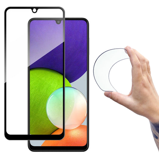 Wozinsky Full Cover Flexi Nano Glass Hybrid Screen Protector with frame for Samsung Galaxy A22 4G black_0