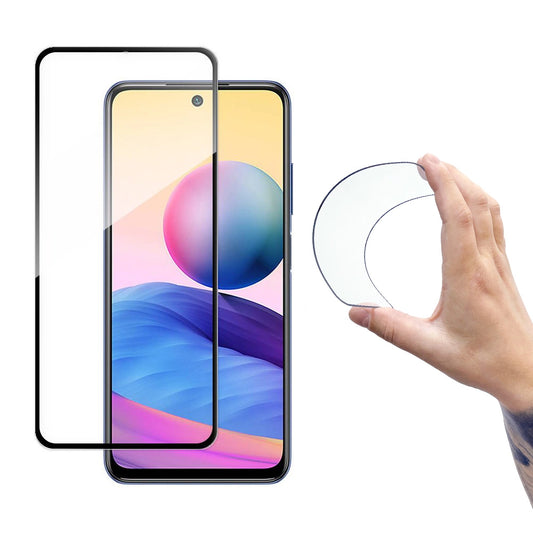 Wozinsky Full Cover Flexi Nano Glass Hybrid Screen Protector with frame for Xiaomi Redmi Note 10 5G black_0