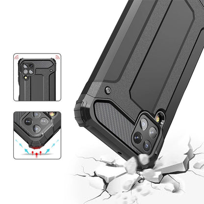 Hybrid Armor Case Tough Rugged Cover for Samsung Galaxy A22 4G blue_4