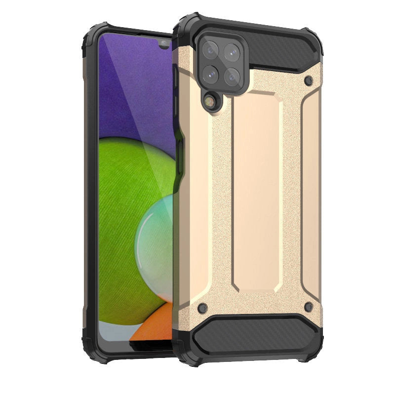 Hybrid Armor Case Tough Rugged Cover for Samsung Galaxy A22 4G golden_0