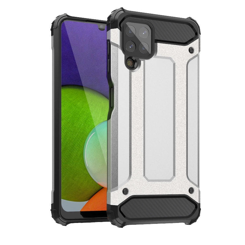 Hybrid Armor Case Tough Rugged Cover for Samsung Galaxy A22 4G silver_0