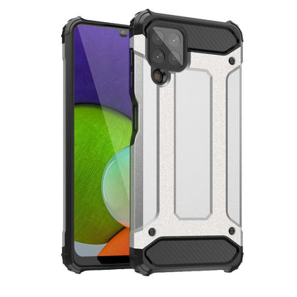 Hybrid Armor Case Tough Rugged Cover for Samsung Galaxy A22 4G silver_0