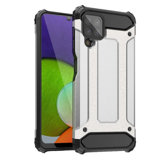 Hybrid Armor Case Tough Rugged Cover for Samsung Galaxy A22 4G silver_0